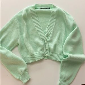 Cropped Mint Sweater